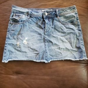 😍Inked & Faded Denim Skirt